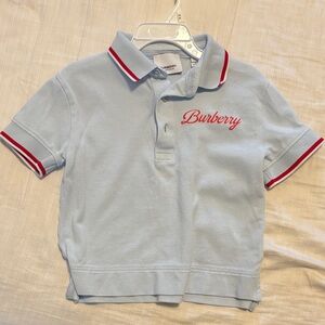 Burberry Sky Blue Kids Polo with Red Trim